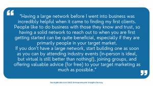 Quote: Have a large network or start building one ASAP